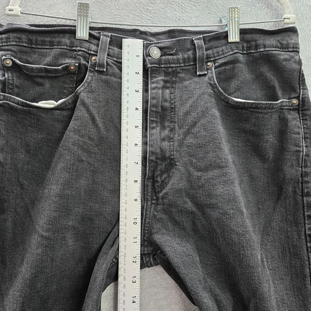 Levi's 505 Men Jeans 36X32 Black Regular Fit Straight Mid Rise‎ Cotton Elastane
